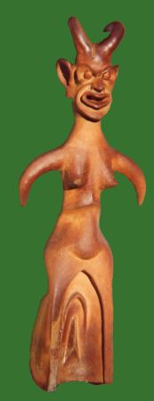 Diablesse, art fantastique d'Emmanuel Buchet, potier sculpteur dans le Cher au pays des sorciers, centre France